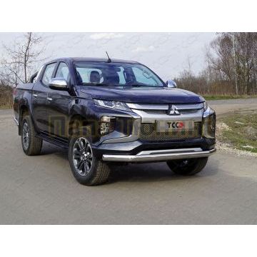 Защита передняя нижняя (овальная) 75х42 мм ТСС для Mitsubishi L200 2019-