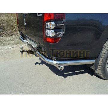 Защита задняя (уголки) 76,1 мм (на автомобиль без бампера) ТСС для Mitsubishi L200 2019-