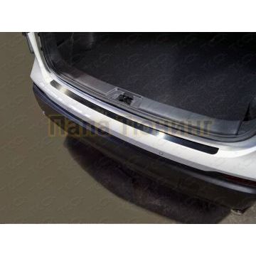 Накладка на задний бампер (лист зеркальный) ТСС для Nissan Qashqai 2019-