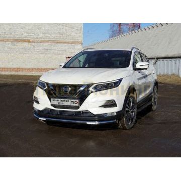 Защита передняя нижняя (с ДХО) 60,3 мм ТСС для Nissan Qashqai 2019- Защита передняя нижняя (с ДХО) 60,3 мм ТСС для Nissan Qashqai 2019-