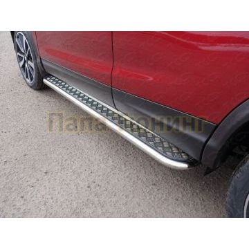 Пороги с площадкой 42,4 мм ТСС для Nissan Qashqai 2019- Пороги с площадкой 42,4 мм ТСС для Nissan Qashqai 2019-