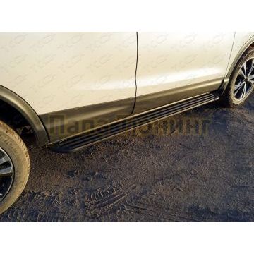 Пороги алюминиевые "Slim Line Black" 1720 мм ТСС для Nissan Qashqai 2019- Пороги алюминиевые "Slim Line Black" 1720 мм ТСС для Nissan Qashqai 2019-