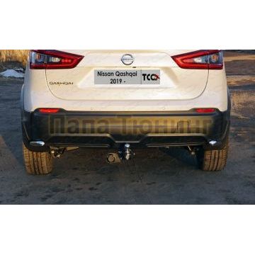 Защита задняя (уголки) 42,4 мм ТСС для Nissan Qashqai 2019-