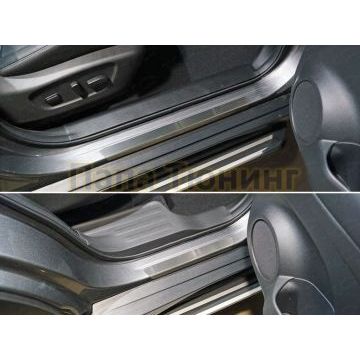 Накладки на пороги 1 гиб (лист шлифованный) 4шт ТСС для Nissan X-Trail (T32) 2018-