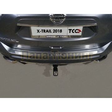 Накладка на задний бампер (лист шлифованный надпись X-Trail) ТСС для Nissan X-Trail (T32) 2018- Накладка на задний бампер (лист шлифованный надпись X-Trail) ТСС для Nissan X-Trail (T32) 2018-