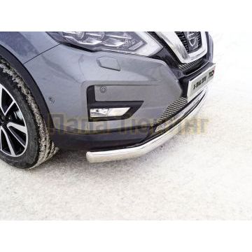 Защита передняя нижняя (овальная) 75х42 мм ТСС для Nissan X-Trail (T32) 2018-