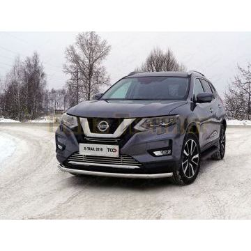 Защита передняя нижняя 60,3 мм ТСС для Nissan X-Trail (T32) 2018-