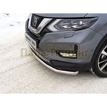 Защита передняя нижняя 60,3 мм ТСС для Nissan X-Trail (T32) 2018-