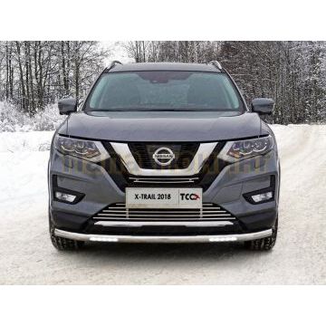 Защита передняя нижняя (с ДХО) 60,3 мм ТСС для Nissan X-Trail (T32) 2018- Защита передняя нижняя (с ДХО) 60,3 мм ТСС для Nissan X-Trail (T32) 2018-