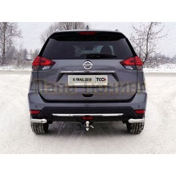 Защита задняя (уголки) 60,3 мм ТСС для Nissan X-Trail (T32) 2018-