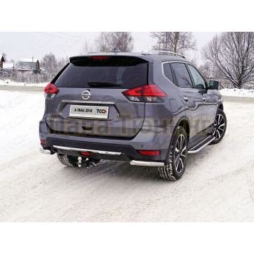 Защита задняя (уголки) 60,3 мм ТСС для Nissan X-Trail (T32) 2018-