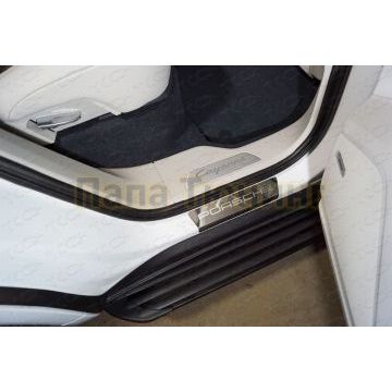 Накладки на пороги (лист зеркальный Porsche) 4шт ТСС для Porsche Cayenne Turbo 2018-