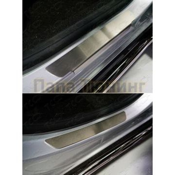 Накладки на пороги (лист шлифованный) 4 шт ТСС для Renault Arkana 2019- Накладки на пороги (лист шлифованный) 4 шт ТСС для Renault Arkana 2019-