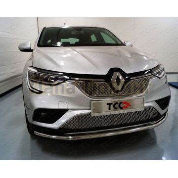 Решетка радиатора верхняя (лист) 2 шт ТСС для Renault Arkana 2019-