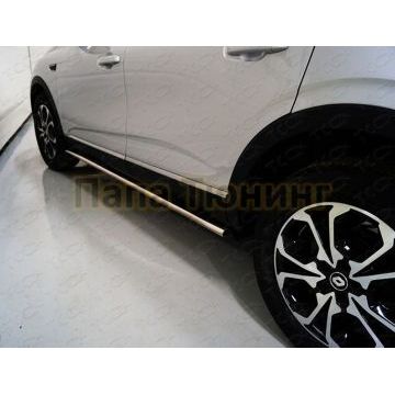 Пороги овальные с проступью 75х42 мм ТСС для Renault Arkana 2019- Пороги овальные с проступью 75х42 мм ТСС для Renault Arkana 2019-