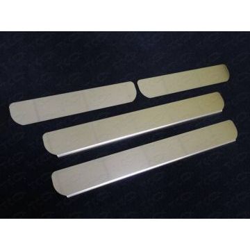 Накладки на пороги (лист зеркальный) 4шт ТСС для Renault Logan 2018-