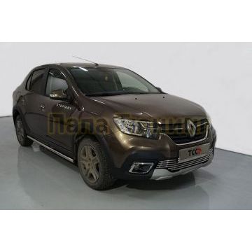 Пороги труба 42,4 мм ТСС для Renault Logan Stepway 2018-
