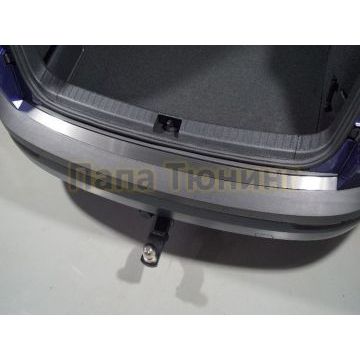 Накладка на задний бампер (лист шлифованный) ТСС для Skoda Karoq 2020- Накладка на задний бампер (лист шлифованный) ТСС для Skoda Karoq 2020-