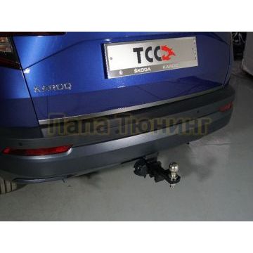 Накладка на заднюю дверь (лист зеркальный) ТСС для Skoda Karoq 2020-