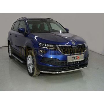 Защита передняя нижняя 42,4 мм ТСС для Skoda Karoq 2020-