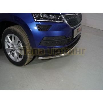 Защита передняя нижняя 42,4 мм ТСС для Skoda Karoq 2020-