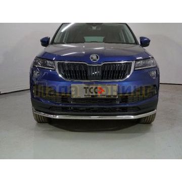Защита передняя нижняя 42,4 мм ТСС для Skoda Karoq 2020-