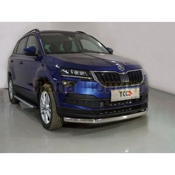 Защита передняя нижняя 60,3 мм  ТСС для Skoda Karoq 2020-