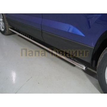 Пороги овальные с проступью 75х42 мм ТСС для Skoda Karoq 2020- Пороги овальные с проступью 75х42 мм ТСС для Skoda Karoq 2020-
