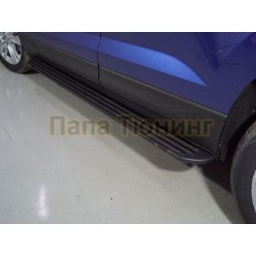 Пороги алюминиевые "Slim Line Black" 1780 мм ТСС для Skoda Karoq 2020- Пороги алюминиевые "Slim Line Black" 1780 мм ТСС для Skoda Karoq 2020-