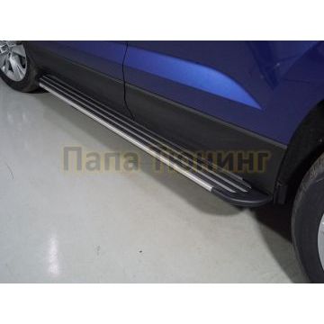 Пороги алюминиевые "Slim Line Silver" 1780 мм ТСС для Skoda Karoq 2020- Пороги алюминиевые "Slim Line Silver" 1780 мм ТСС для Skoda Karoq 2020-