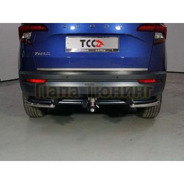 Защита задняя (уголки) 42,4 мм ТСС для Skoda Karoq 2020-