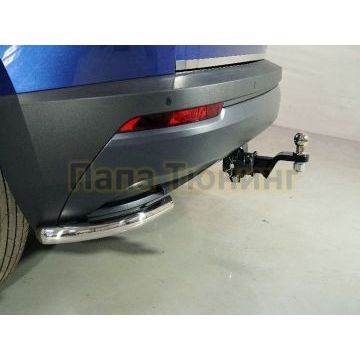 Защита задняя (уголки) 42,4 мм ТСС для Skoda Karoq 2020-