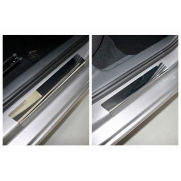 Накладки на пороги внутренние (лист зеркальный) 4шт ТСС для Skoda Rapid 2020-