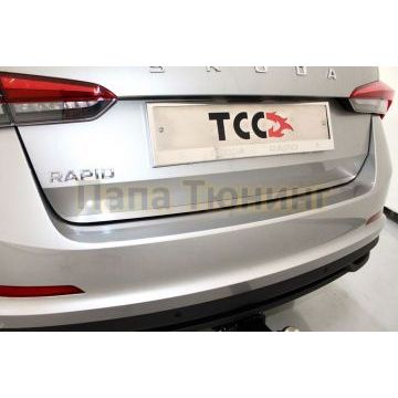 Накладка на заднюю дверь (лист шлифованный) ТСС для Skoda Rapid 2020- Накладка на заднюю дверь (лист шлифованный) ТСС для Skoda Rapid 2020-