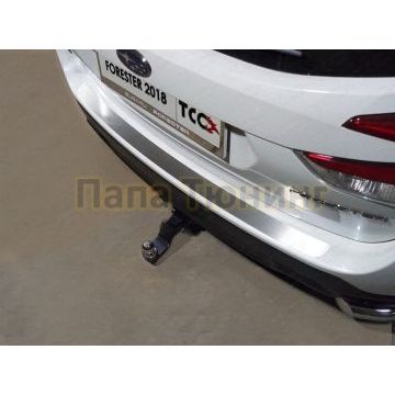 Накладка на задний бампер (лист шлифованный) ТСС для Subaru Forester (S5) 2018-