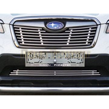 Решетка радиатора верхняя 12 мм ТСС для Subaru Forester (S5) 2018-