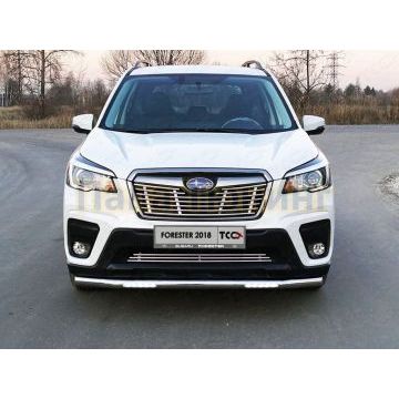 Защита передняя нижняя (с ДХО) 60,3 мм ТСС для Subaru Forester (S5) 2018- Защита передняя нижняя (с ДХО) 60,3 мм ТСС для Subaru Forester (S5) 2018-