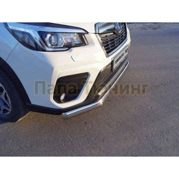 Защита передняя нижняя (овальная) 75х42 мм ТСС для Subaru Forester (S5) 2018-