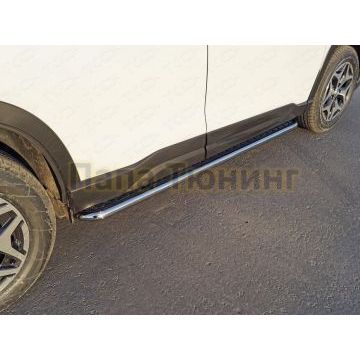 Пороги с площадкой 42,4 мм ТСС для Subaru Forester (S5) 2018-