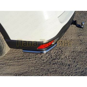 Защита задняя (уголки короткие) 42,4 мм (под брызговики) ТСС для Subaru Forester (S5) 2018-