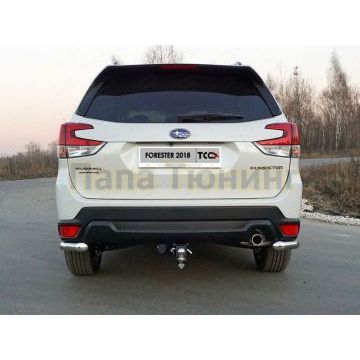 Защита задняя (уголки короткие) 60,3 мм (под брызговики) ТСС для Subaru Forester (S5) 2018-