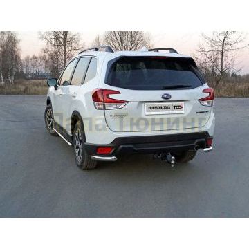 Защита задняя (уголки короткие) 60,3 мм (под брызговики) ТСС для Subaru Forester (S5) 2018-