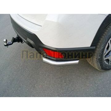 Защита задняя (уголки короткие) 60,3 мм (под брызговики) ТСС для Subaru Forester (S5) 2018-