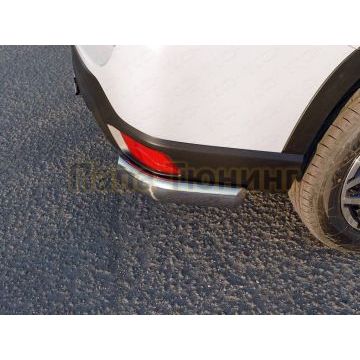 Защита задняя (уголки овальные короткие) 75х42 мм (под брызговики) ТСС для Subaru Forester (S5) 2018-