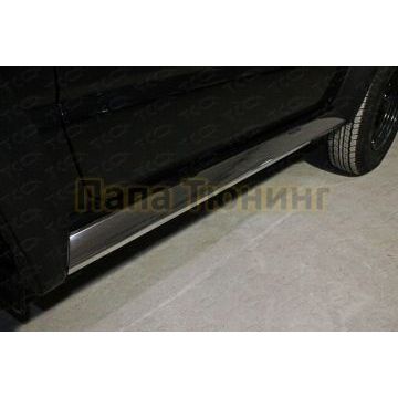 Накладки на пластиковый внешний порог (лист зеркальный) 2шт  ТСС для Suzuki Jimny 2019-