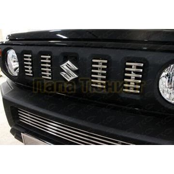 Решетка радиатора верхняя 12 мм 4 шт ТСС для Suzuki Jimny 2019- Решетка радиатора верхняя 12 мм 4 шт ТСС для Suzuki Jimny 2019-