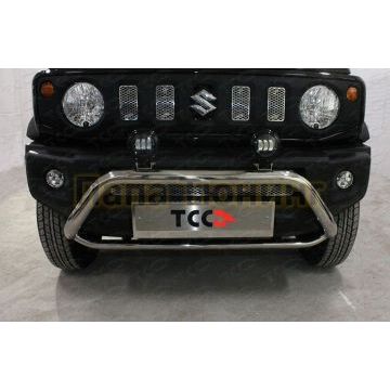 Защита передняя (кенгурин с фарами) 60,3/75 мм ТСС для Suzuki Jimny 2019-