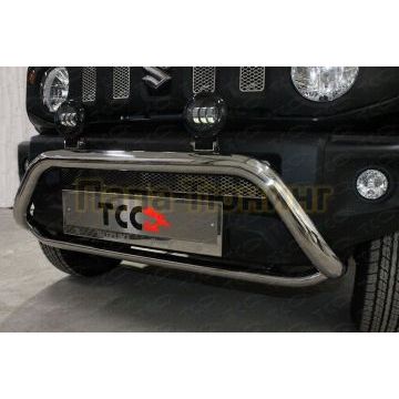 Защита передняя (кенгурин с фарами) 60,3/75 мм ТСС для Suzuki Jimny 2019-