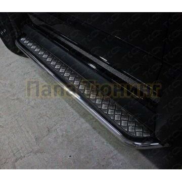 Пороги с площадкой 42,4 мм ТСС для Suzuki Jimny 2019- Пороги с площадкой 42,4 мм ТСС для Suzuki Jimny 2019-