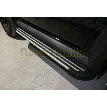 Пороги алюминиевые ''Slim line Silver'' 1350 мм ТСС для Suzuki Jimny 2019- Пороги алюминиевые ''Slim line Silver'' 1350 мм ТСС для Suzuki Jimny 2019-